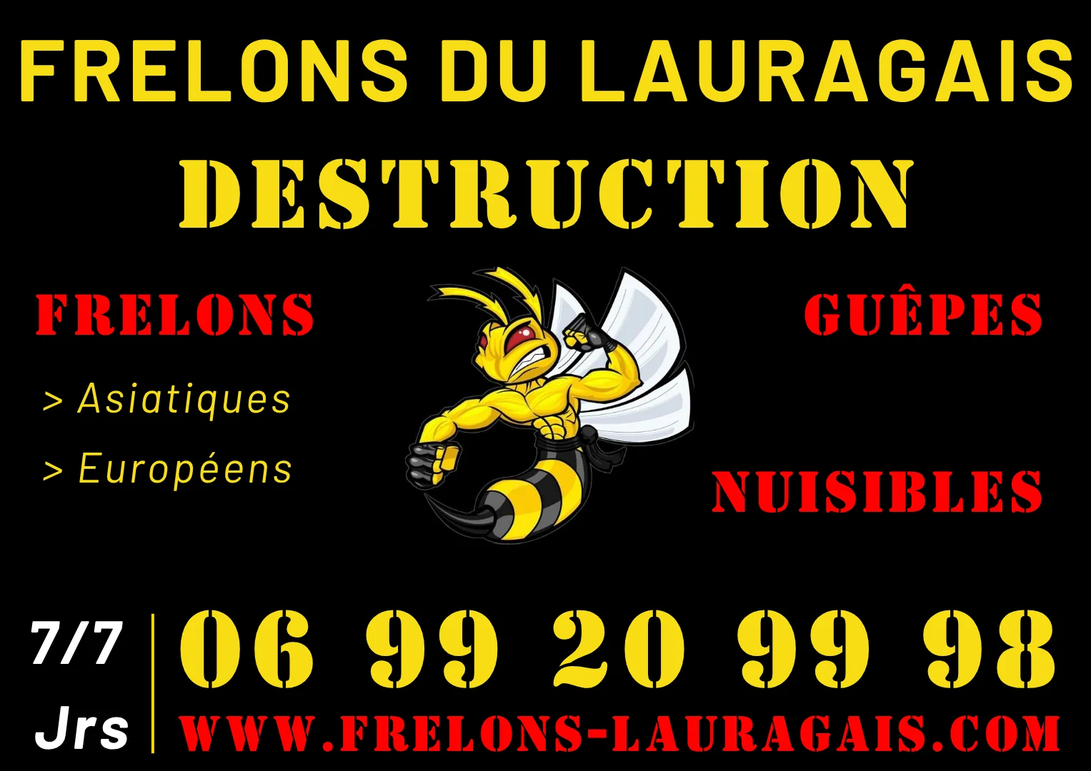Logo des coordonnées officielles Frelons du Lauragais - STOP - SOS Destruction Nids Frelons Guêpes Abeilles Rongeurs Chenilles Nuisibles en Lauragais et en Occitanie
